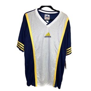Adidas Vintage 90’s Mens jersey shirt, navy blue/yellow New w/tags!!! Medium VTG
